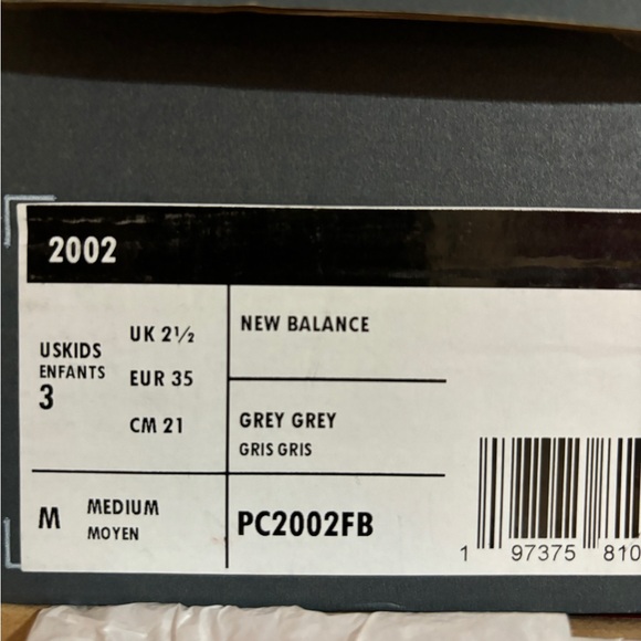 NEW BALANCE 2002 Gray Running Walking Shoes Kids Size / Preschool (PC2002FB) - Picture 9 of 10